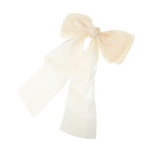 Elegant Bow Ribbon Duckbill Hair Clips Hairdo Clip Beige